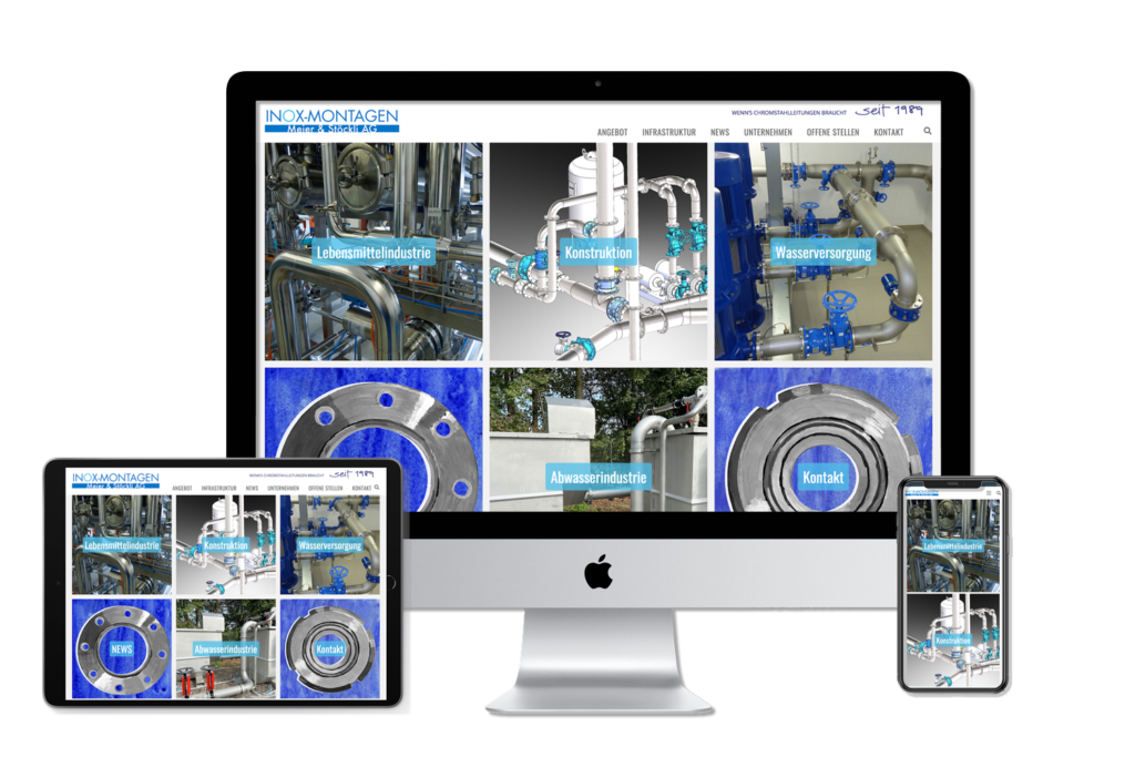 Webprojekt - neue Webseite erstellt für Inox Montagen