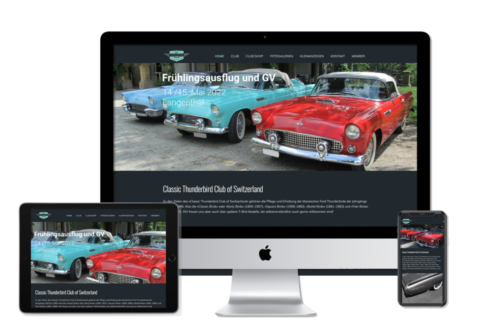 Webprojekt - neue Webseite erstellt für Thunderbird-Club