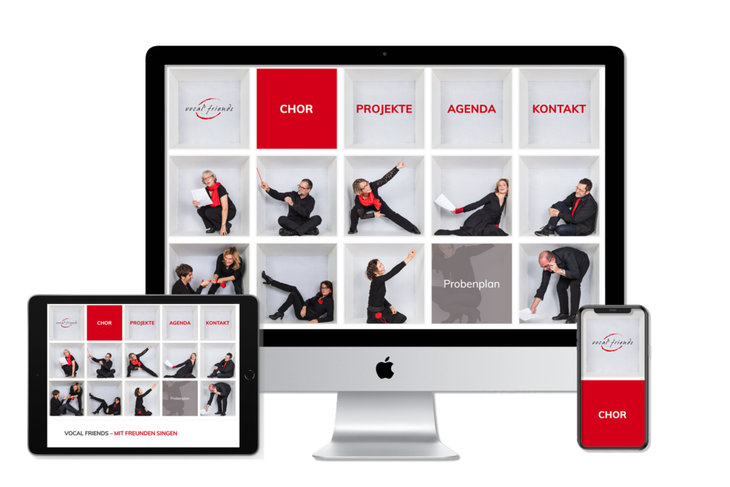 Webprojekt - neue Webseite erstellt für Vocalfriends