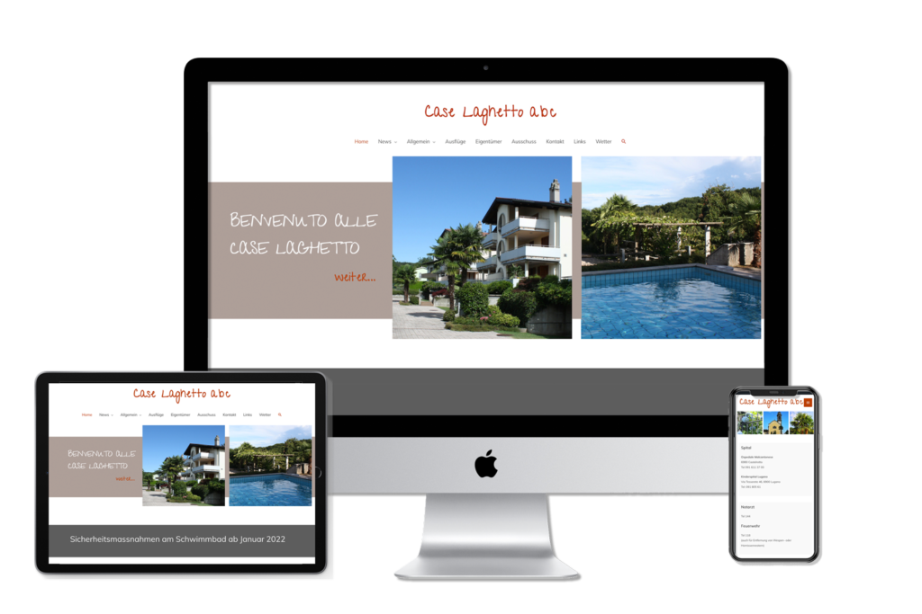 Webprojekt - neue Webseite erstellt für Case Laghetto