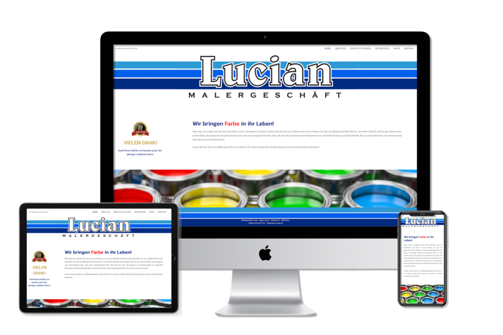 Webprojekt - neue Webseite erstellt für Maler Lucian