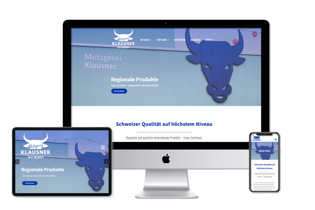 Webprojekt - neue Webseite erstellt für Metzgerei Klausner