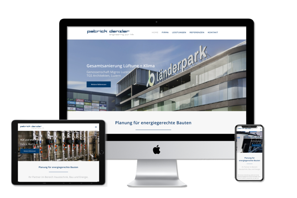 Webprojekt - neue Webseite erstellt für Patrick Denzler Engineering HLK